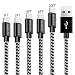iPhone Charger Cable 3FT/6FT/10FT Lightning Cable SHARLLEN MFi Certified Fast USB iPhone Charging Cable Long Nylon Braided Cord Compatible iPhone XS/Max/XR/X/8/8Plus/7/7P/6/6 P/6S/iPad 5Pack (Black) primary