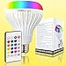 Bluetooth Light Bulb Speaker Color Changing Stereo Lights Smart Led Wireless Speakers RGB with 24 Keys Remote Control 12W E26 Bedroom Lamp Music Bulbs