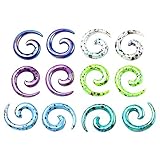 PiercingJ 12pcs 12G 8G 6G 4G 2G 0G 00G 1/2