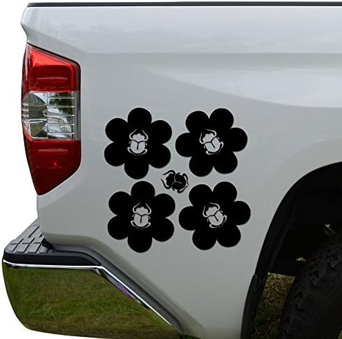 Hiweike Flowers Beetle Bug Vinyl Decal Laptop Car Truck Bumper Window Sticker