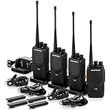Upgraded BaoFeng Walkie Talkies 4 Pack Long Range Two Way Radio UHF 400~470MHz 16-Channel Walkie Talkies with Earpiece
