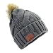 Tenergy Wireless Bluetooth Beanie Hat with Detachable Stereo Speakers & Microphone, Fleece-Lined Faux Fur Pom Pom Music Beanie for Women Outdoor Sports (Grey) primary
