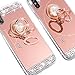 Caka iPhone Xs Max Case, iPhone Xs Max Glitter Case Mirror Series Bling Luxury Shiny Cute Mirror Makeup Crystal Protective TPU Case for Girls with Ring Kickstand for iPhone Xs Max (Rose Gold)