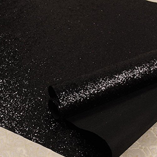 Black glitter wallpaper sample - sparkly chunky glitter wallcover…