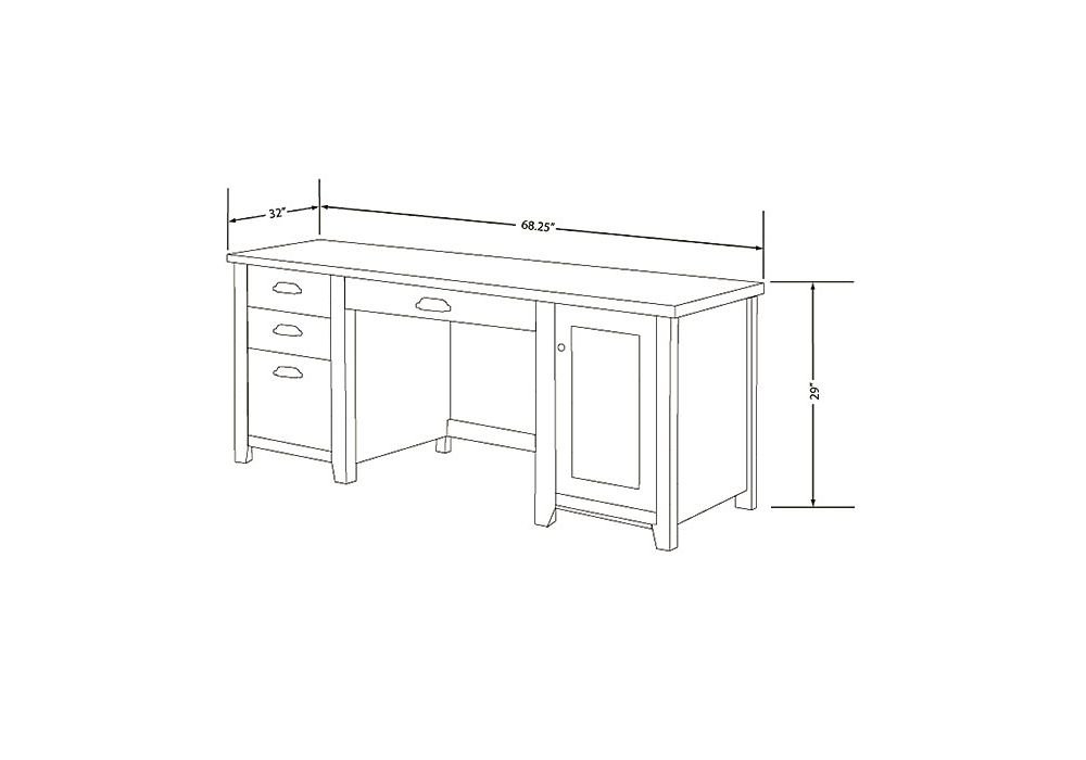 Tribeca Loft Black Computer Desk With Hutch Distressed Painted Black Finish Dimensions 68.25"W