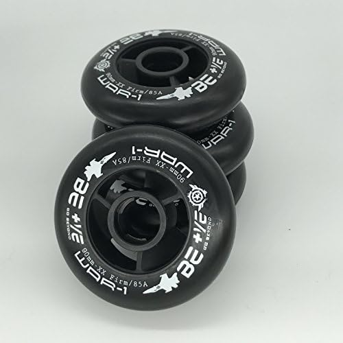 JieKeHaiDao Skate 85A PU Speed Inline Outdoor Skate Replacement Wheels without Bearings (Pack of 4) Size 110mm and 100mm and 90mm For Choose (Black, 90mm)