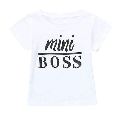 MiMiey Kleinkind Unisex Baby T-Shirt Sweatshirt Shirt Kinder Jungen Mädchen Brief Drucken Tops Tops Freizeitkleidung
