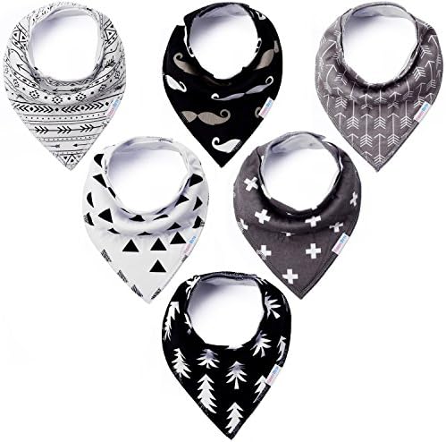 Baby Bandana Drool Bibs - Cute Unisex Design for Boys and Girls, 100% Organic Cotton for Drooling and Teething, Perfect Baby Registry Gift for Infant and Newborn by KiddyByte