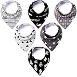 KiddyByte Baby Bandana Drool Bibs - Cute Unisex Design for Boys and Girls, Super Absorbent 100% Organic Cotton for Drooling Teething and Feeding, Perfect Baby Shower and Newborn Registry Gift Set