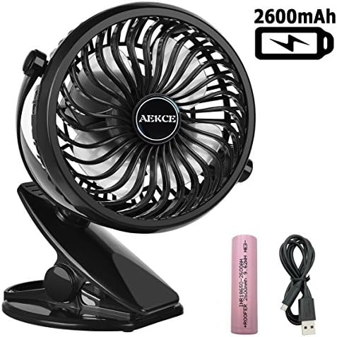 Battery Operated Fan,Clip On Fan,Portable 2600mAh Rechargeable Desk Fan for Baby Stroller, Car Gym Home Office Seabeach Outdoor Traveling and Camping(Enhanced Airflow, Lower Noise)