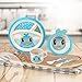 BAMBOO KIDS Meal Set | Kids Plate Set | Toddler Dinner Set | Eco-Friendly Bamboo Dishes | Food-Safe Feeding Set for Toddlers and Little Kids | Boys and Girls | Bird Character by Green Frog Friends