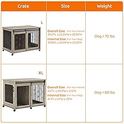 IchbinGo Dog Crate Furniture with Sliding Barn