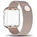 AdMaster Compatible for Apple Watch Band 40mm, Stainless Steel Mesh Milanese Sport Wristband Loop with Apple Watch Screen Protector Compatible for iWatch Series 4 Light Gold