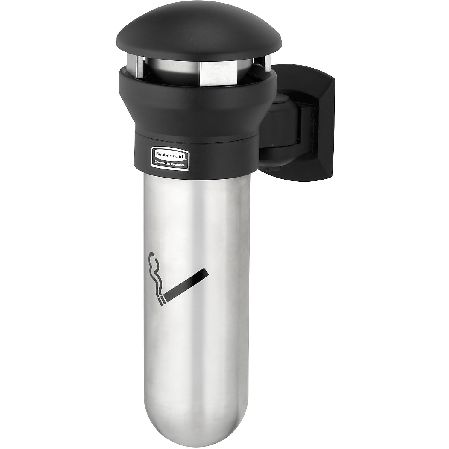 Rubbermaid Infinity Wall Mount Smoking Receptacle - Stainless Steel/Black