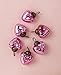 Cultural Intrigue Luna Bazaar Mini Mercury Glass Ornaments (Cora Design, Heart Shape, 1-1.5 Inches, Pink, Set of 6) - Vintage-Style Decorations