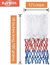 GTIWUNG 2 Pack Ultra Heavy Duty Basketball Net Red White Blue 12 Loops view 2