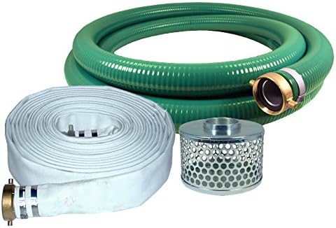 JGB Enterprises A007-AMMILLHOSEKIT -2WS 2" Pump Hose Kit - Water Shanks, 2" x 20' Eagle Pump Coupled MxF WS Banded, 2" x 50' Mill Hose coupled MxF Banded, 2" Round Hole Strainer