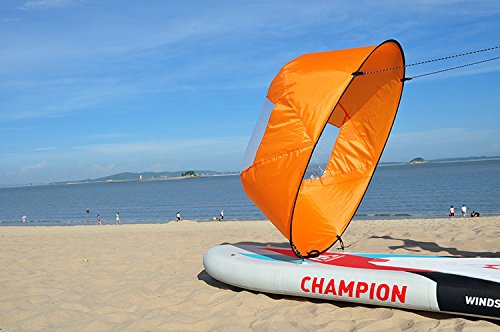AUNAZZ/Downwind Wind Sail Kit Wind Paddle 42 inches Kayak Canoe Accessories, Easy Setup & Deploys Quickly, Compact & Portable Orange - Thumbnail 2