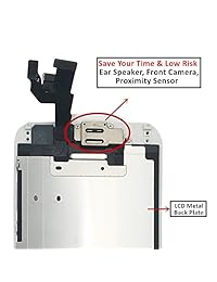 diyrepair Premium iphone 6 4.7" visualización LCD de repuesto digitalizador de visualización táctil visualización montaje con altavoz de oreja, cámara frontal, sensor de proximidad, vidrio templado, Herramientas de reparación, Blanco