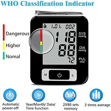 Deargles Automatic Blood Pressure Monitor Wrist FDA Approved with Large Screen Display - High accuracy&amp; Fast Reading