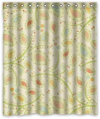 CozyBath Floral Print Waterproof Polyester Fabric 60"(w) x 72"(h) Shower Curtain and Hooks
