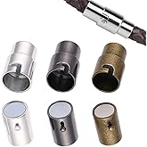 BZUEPRS 30 PCS Magnetic Clasps for Jewelry, Leather Cord End Caps Magnetic Locking Clasps and Closures, Jewelry Making Supplies for Leather Bracelet, Kumihimo (4 MM / 0.16 in)
