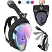 Aleoron - Foldable Full Face Snorkel Mask for Adults and Youth (Women & Men) - Anti Fog Full Face Snorkeling Mask with Action Camera Mount - Dive Mask UV Panoramic 180 Seaview Diving Mask Set