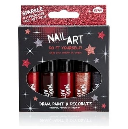 Amazon.com: Nail Art- Mini Pens- Glam Glitter (5 pk): Beauty