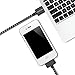 Go Beyond (TM) 6 Feet 30 Pin Nylon Braided Premium USB Charging Data Sync Cable for Apple iPod, iPhone, and iPad (6FT Black Nylon Cable)