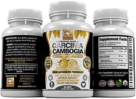 95% HCA Pure Premium Garcinia Cambogia Extract, Highest Potency Of Raw Diet Pills, Extreme Carb Blocker & Fat Burner Supplement for Fast Weight Loss, Fast Acting Appetite Suppressant