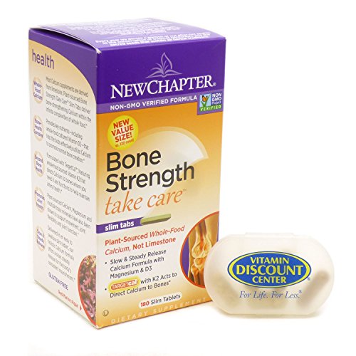 Bundle  2 Items : Bone Strength Take Care By New Chapter- 180 Slim Tablets and 1 VDC Pill Box