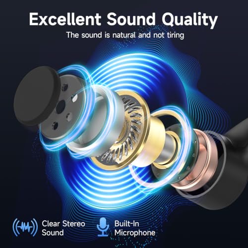 Bone Conduction Bluetooth 6.0 Earphones, IPX6 Wireless Bone Headset | Bone Conduction Open Ear Headphones with Mic,Open Ear Sport Earphones for Running, Cycling and Fitness