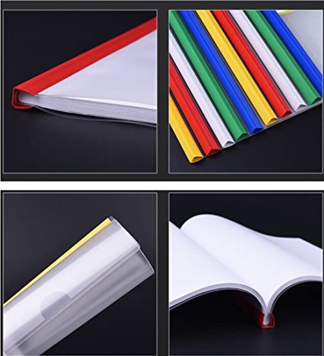 PRALB 25PCS Standard Sliding Bar Translucent Design Project File,Report Covers for A4,Perfect for School and Office,5 Color - Thumbnail 6