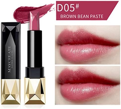 Yeefant No Rub Off Long Lasting Waterproof Cosmetics Waterproof Moisturizing Women Velvet Matte Lipstick Lip Gloss Makeup,Bean Sand