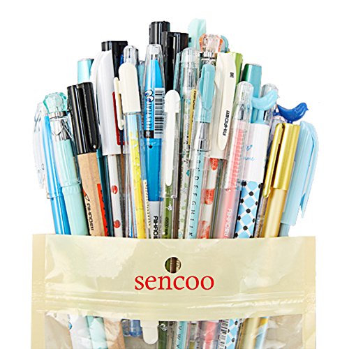 30 Pack Gel Ink Rollerball Pens Black + Blue Gel Pens Cute Pens for Girl Smooth Writing for Student Model Random (30 mix model)