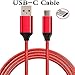 USB Type C Cable 3ft Fast Charger Nylon Braided Quick Charge USB-C 2.0 Cord for Nextbit Robin, ZTE Zmax Pro, LG V30 V20 G6 G5, Nexus 6P 5X, Google Pixel,Samsung Galaxy S8 Note 8 - Red