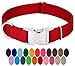Country Brook Petz Premium Nylon Dog Collar with Metal Buckle for Small Medium Large Breeds - Vibrant 30+ Color Selection (Medium, 3/4 Inch, Red)