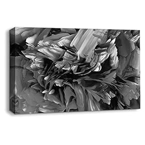 Canvas Wall Art Abstract Black and White Painting Artwork for Home Prints Framed - 12x18 inches