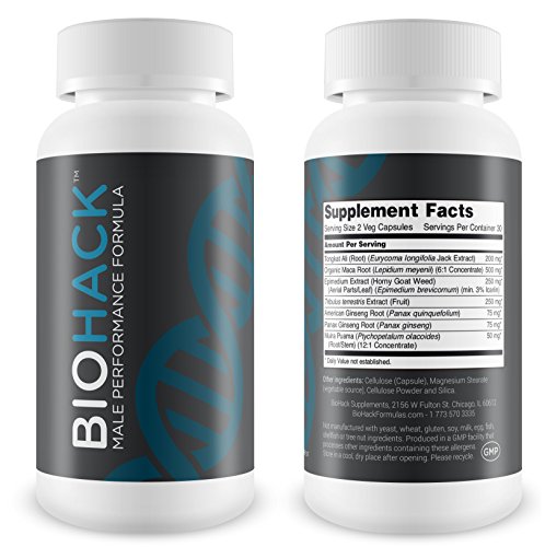 Testosterone Booster for Men - Ingredients Proven to Boost Testosterone, Libido, Energy, and Muscle Growth - from BioHack.