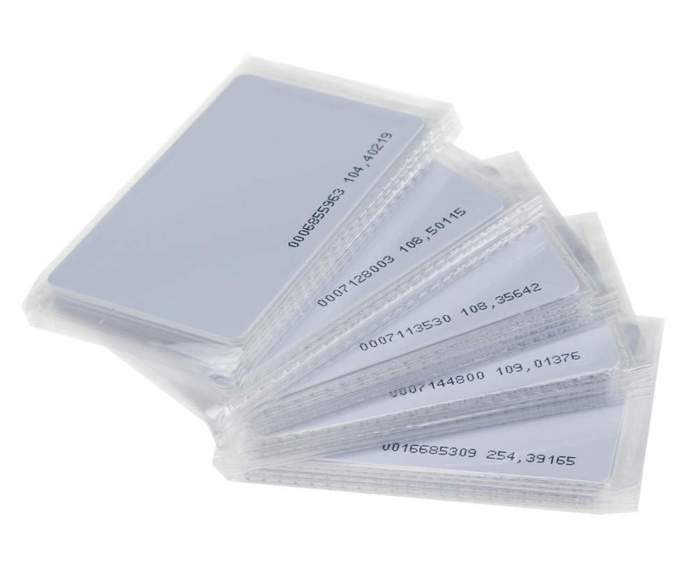 KDL White Smart RFID Cards Proximity 125KHz TK4100 / EM4100 / EM4200 Plastic PVC Access Control Card Read Only (Pack of 100)