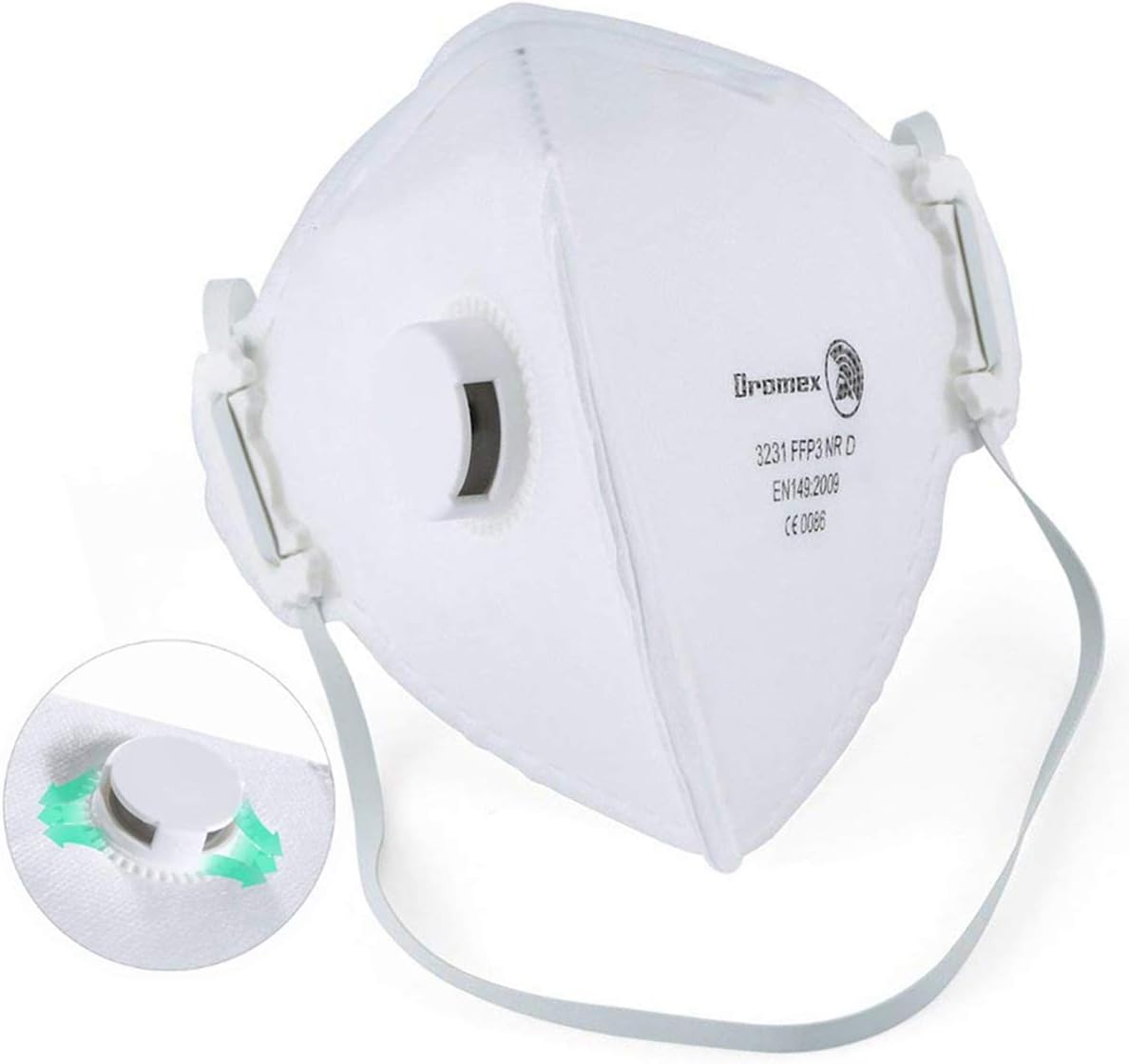 Dust Mask Respirator N99 Disposable Particulate Respirator Mask FFP3 Filter 99% Masks N95 Disposable Particulate Respirator Mask Anti Air Pollution Smoke Mask (6pcs)