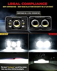 COWONE DOT Approved 60W 4x6 LED Headlights