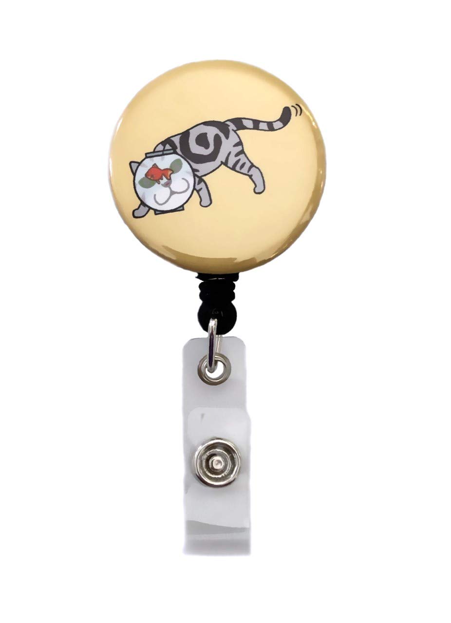 Bad Cats Retractable Badge Reel ID Badge Holder (Snack Time)