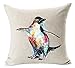 Nordic Simple Ink Painting Watercolor Animal Adorable Colorful Penguin Cotton Linen Throw Pillow Case Personalized Cushion Cover NEW Home Office Decorative Square 18 X 18 Inches Christmas Gift