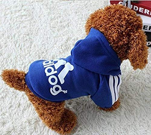 Moolecole Pet Sports Apparel Cat & Dog Cold Weather Coats Dog Hoodies Pet Sweaters (S, Sapphire Blue)