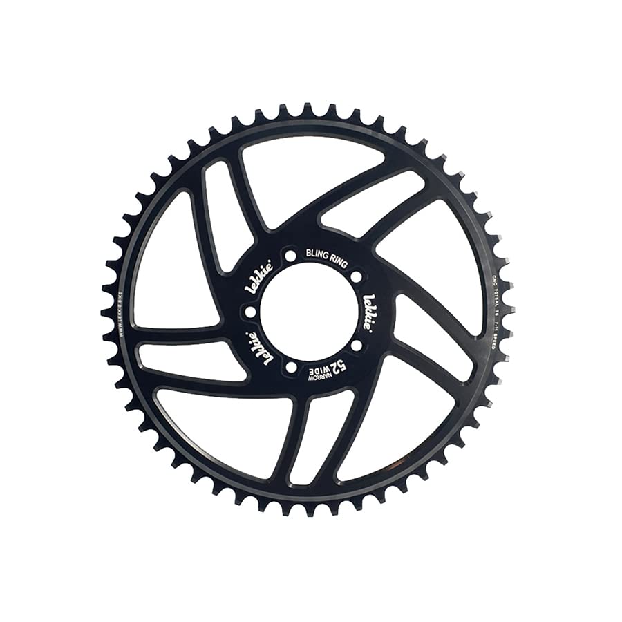 windmeile | Lekkie Bling Ring chainring, 52T, for Bafang BBS01 and BBS02, chain ring, chain ring, bike, e-bike, pedelec