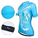 beroy Womens Cycling Jerseys with Short Sleeves,Girls Bike Short Sleeves with Three Pockets(M Blue)
