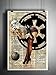 Sexy star wars storm trooper with deathstar, modern pin up girl art on old dictionary page