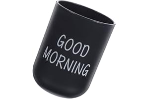 LIFKOME Bathroom Tumbler Toothbrush Cup, Unbreakable Plastic Rinse Cup, Black Matte Finish, Reusable Bathroom Drinking Glass 