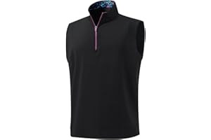 M MAELREG Men's Golf Vest Dry Fit Moisture Wicking Performance Sports Sleeveless Mens Lightweight Vest Pullover Quarter Zip